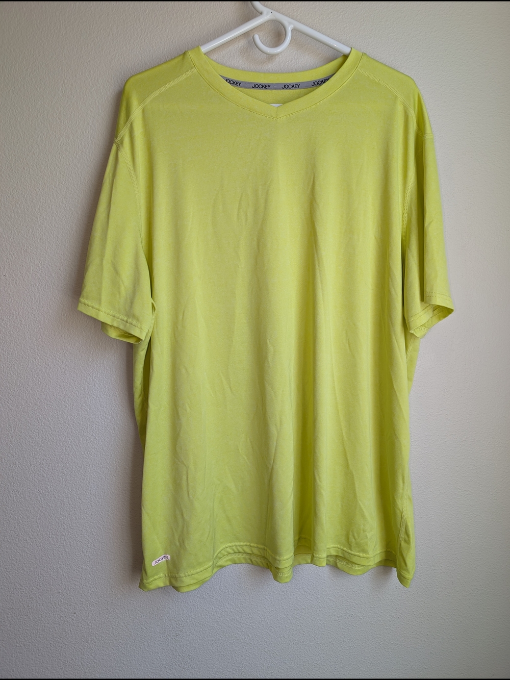Jockey Sports Neon Lime V-Neck Short Sleeve Tee Size XXL